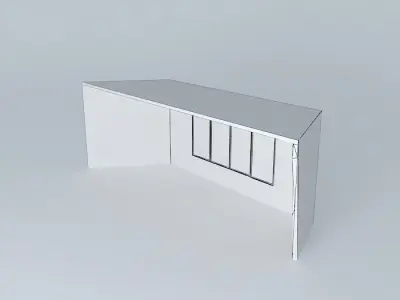 Slanted wall with window Free 3D model