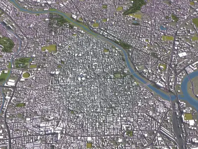 Pune - 3D City Model Low-poly 3D model