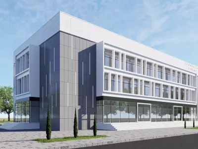 realistic 3d building Low-poly 3D model