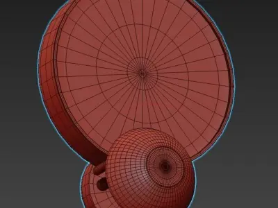 miami round wall light - gold 3D model