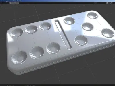 Set of 28 dominoes and a box 3D model