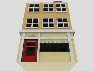 Low Poly Home building Free low-poly 3D model