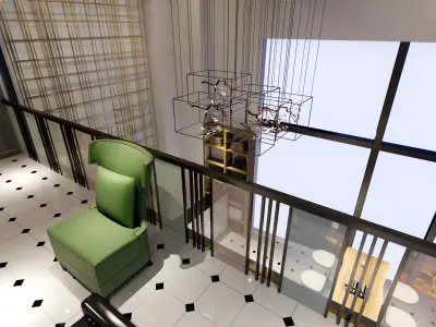 Modern Barber Shop - 3D Model Scene 3D model