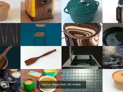 Kitchen 3D Model Mega Pack