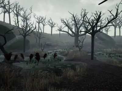 Artsate - Swamp Environment Low-poly 3D model