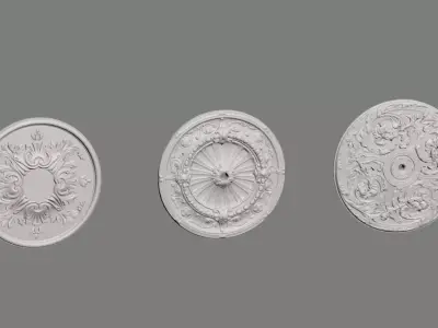 Plaster ceiling medallion 3D model