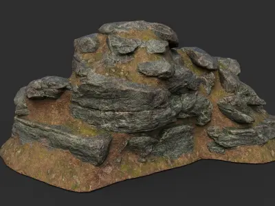 Low poly Rock and Soil Collection 210319 Low-poly 3D model