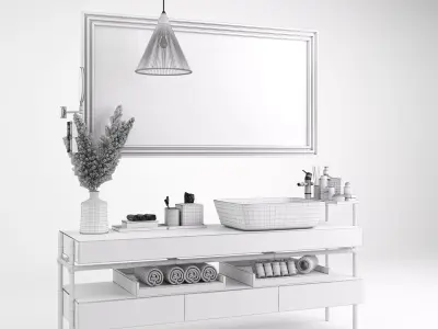 Set accessories bathroom 3D model