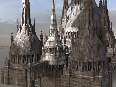 Barbarian TwinTowers City designs Kitbash 3D model