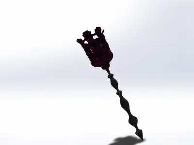 dungeon medieval torch flambau castle 3D model