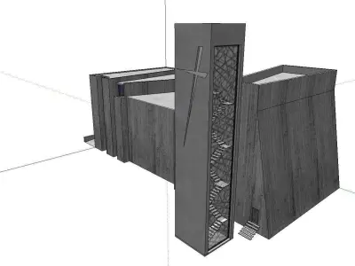 Architecture-Religion-God-Culture-Temple-094 church with cross 3D model