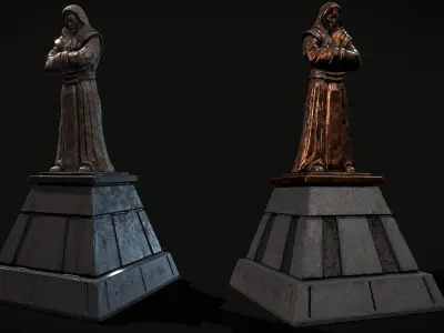 Star Wars Jedi Statue Low Poly Low-poly 3D model