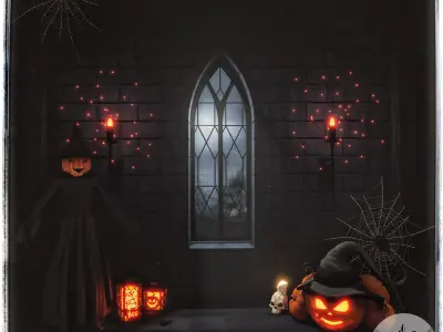 Halloween Blender Scene 3D model
