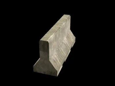 Jersey Barrier Low-poly 3D model