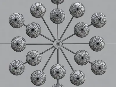 GLOBES modern brass chandelier with glass 3D model