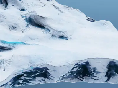 Iceberg ice mountain cartoon 2 3D model