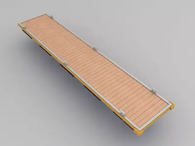 Floating Dock Low-poly 3D model