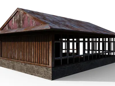 Tea House Low-poly 3D model