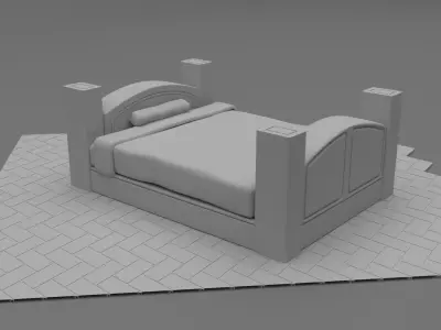 Stilized Bed 3D model