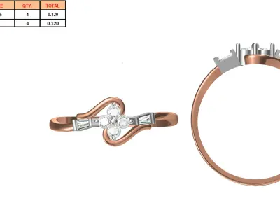 Light Weight Wedding Engagement Women Ring STL JCD Details 3D print model