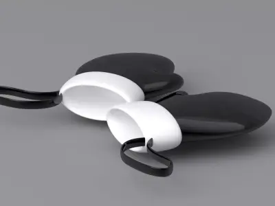 christmas hand gloves Black 3D model