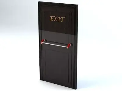 Hotel Emergency Exit Door Low-poly 3D model