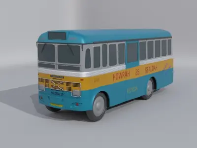 Indian Bus Low-poly 3D model