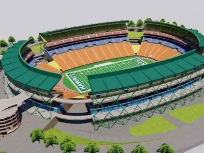 Aloha Stadium - Hawaii Low-poly 3D model