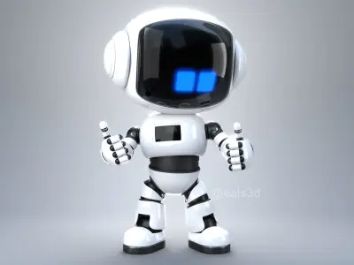 Cute Short Robot Eve-2 3D model