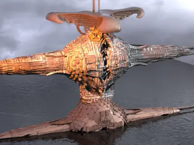 Deep sea Dreadnought ship 7  3D model