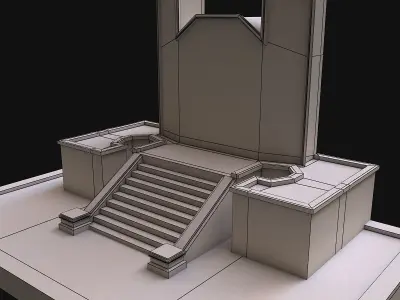 A pedestal with steps 3D model