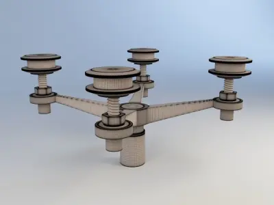 Sadev Spider Fitting 4 Arms - Glass Hardware 3D model