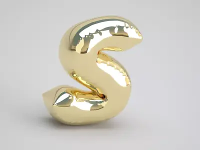 S Balloon Gold 3D model