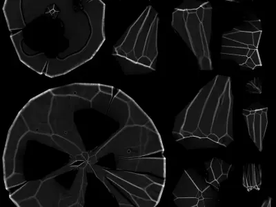 Stylized icy low-poly 3D model of the Floating Islands Low-poly 3D model