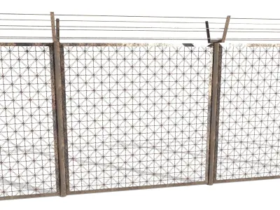 Low Poly Modular Fence 2 Low-poly 3D model