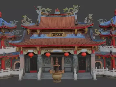 Chinese old Temple 3D model