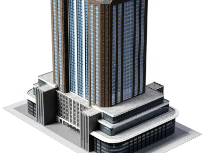 Skyscraper01 NewYork-Style Low-poly 3D model