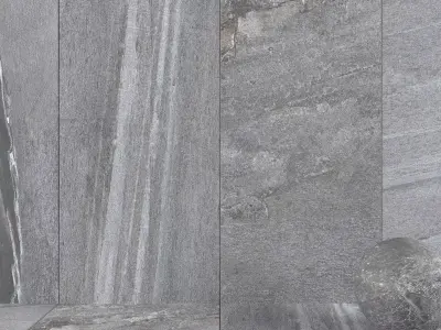 Stone Wall Tiles Santorini Grey 120x270 Set 4 Texture