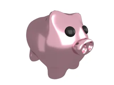 Piggy Bank V1 Pack 02 Low-poly 3D model