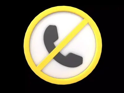 Prohibited Phone Symbol V1 002 Low-poly 3D model