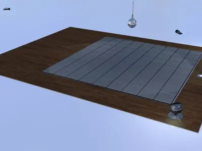 disco wooden floor in sky Free 3D model