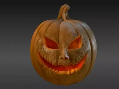 Dynamic Shadow Pumpkin Sculpture 3D Model Pumpkin Print-Ready 3D print model