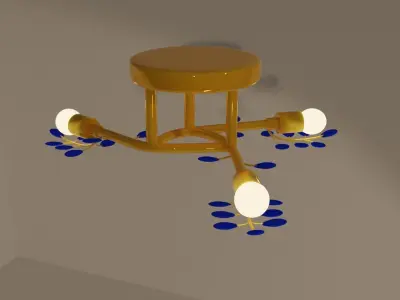 5 chandeliers set light fixture made of paper 3D model