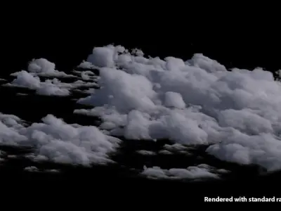 Nine high quality Cloud clusters in VDB 3D model