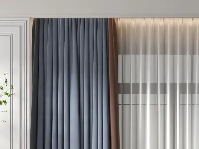 blue fabric matching Modern color 3D model