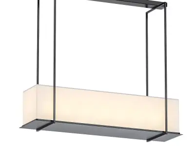 tippett rectangular light fixture with frame and glass 3D model