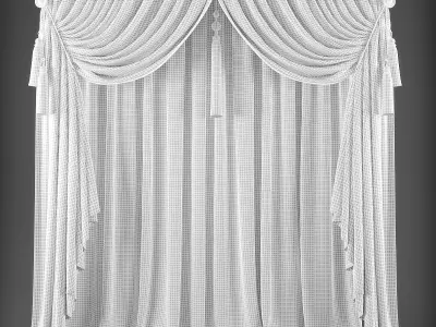Curtain with tassels Low-poly 3D model shop