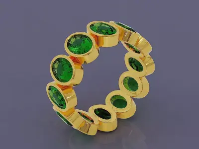 Bezel set oval cut diamond eternity ring band Free 3D print model