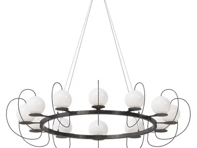 ring-shaped LED chandeliers 3D model