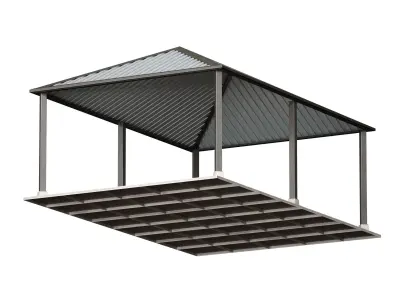 Metal Canopy Gazebo Roof 3D model